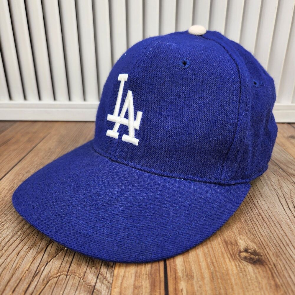 VTG 90s New Era Pro Model Los Angeles Dodgers Baseball Cap 7 1/8 Blue Wool USA